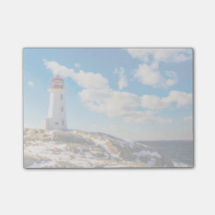 Lighthouse   Winter In Peggy'S Cove, Nova Scotia Post-it Notes