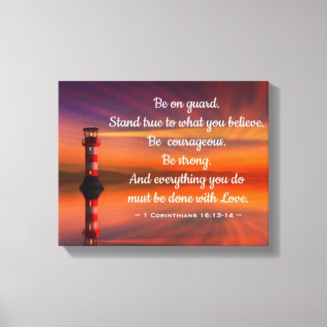 Lighthouse with Quote Canvas Print (Front)