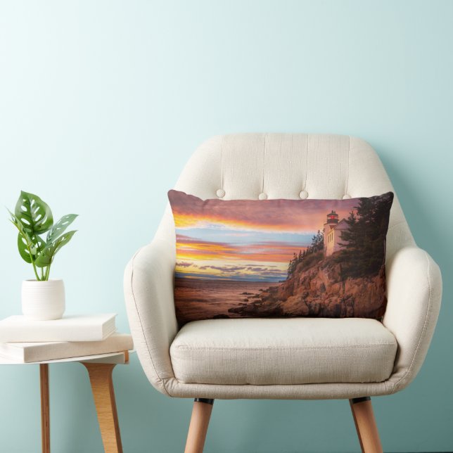 Lighthouses | Acadia National Park Maine Lumbar Pillow (Chair)