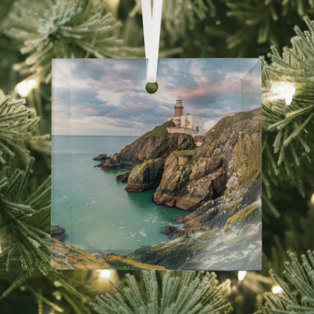 Lighthouses | Baily Lighthouse Dublin, Ireland Glass Ornament (Insitu)