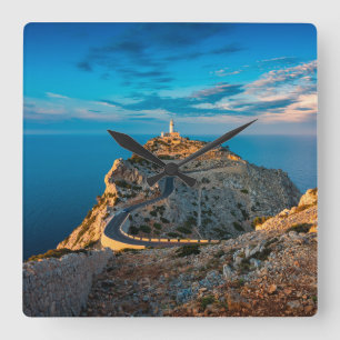 Lighthouses Balearic Islands, Spain Square Wall Clock