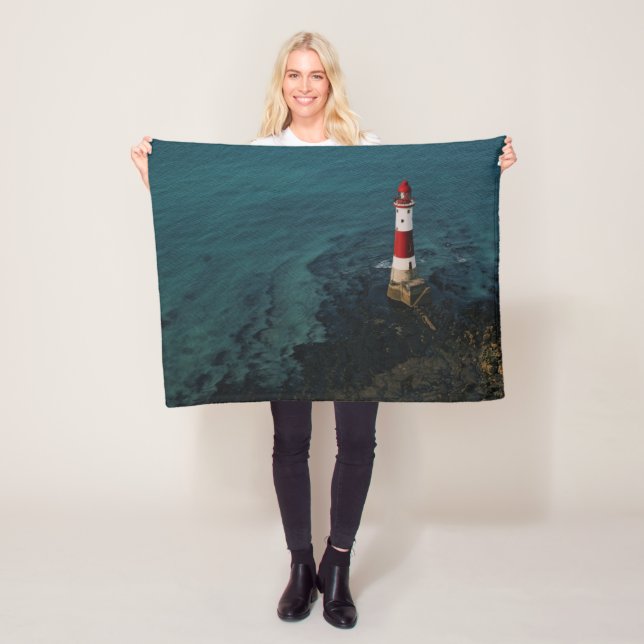 Lighthouses | Beachy Head Lighthouse England Fleece Blanket (In Situ)