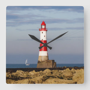 Lighthouses   Beachy Head Lighthouse England Square Wall Clock