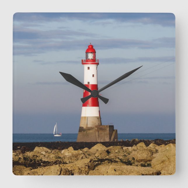 Lighthouses | Beachy Head Lighthouse England Square Wall Clock (Front)