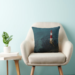 Lighthouses   Beachy Head Lighthouse England Throw Pillow