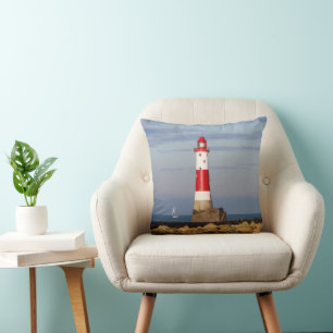 Lighthouses   Beachy Head Lighthouse England Throw Pillow