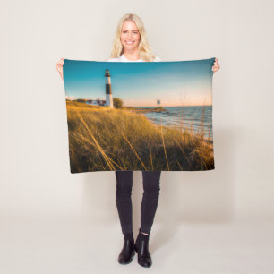 Lighthouses Big Sable Lighthouse Ludington, MI Fleece Blanket