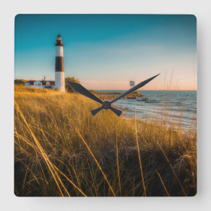 Lighthouses   Big Sable Lighthouse Ludington, MI Square Wall Clock