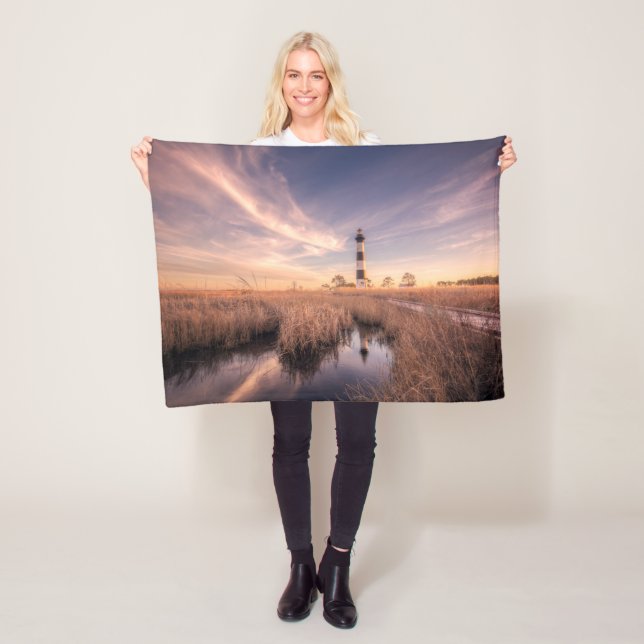 Lighthouses | Bodie Island Outerbanks NC Fleece Blanket (In Situ)