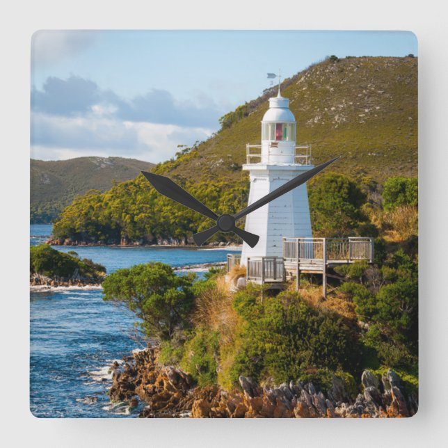 Lighthouses | Bonnet Island Lighthouse Square Wall Clock (Front)