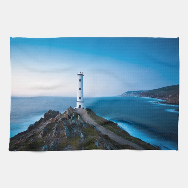 Lighthouses | Cabo Home Lighthouse Cangas Spain Kitchen Towel (Horizontal)
