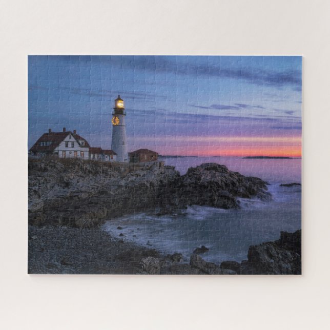 Lighthouses | Cape Elizabeth Maine Lighthouse Jigsaw Puzzle (Horizontal)