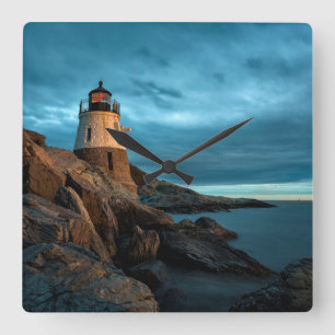 Lighthouses   Castle Hill Lighthouse Square Wall Clock