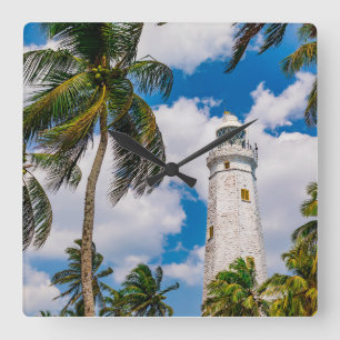 Lighthouses   Dewundara Matara Sri Lanka Square Wall Clock