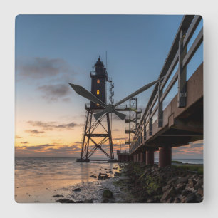 Lighthouses   Eversand-Oberfeue Germany Square Wall Clock