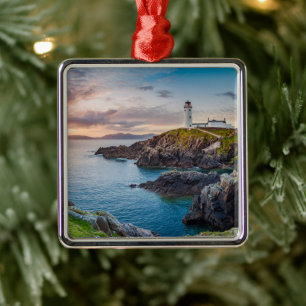 Lighthouses Fanad Head Lighthouse Ireland Metal Ornament