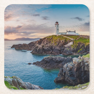 Lighthouses   Fanad Head Lighthouse Ireland Square Paper Coaster