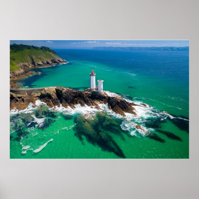 Lighthouses | Finistère Brest Bretagne Lighthouse Poster (Front)