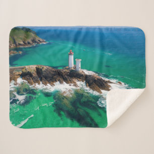 Lighthouses   Finistère Brest Bretagne Lighthouse Sherpa Blanket