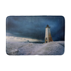 Lighthouses Frankfort Lighthouse Lake Michigan Bath Mat