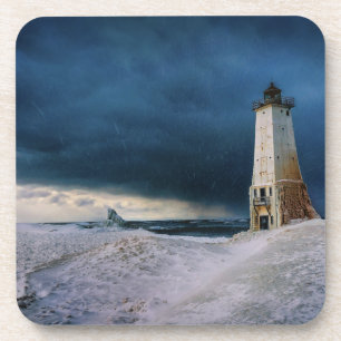 Lighthouses Frankfort Lighthouse Lake Michigan Coaster