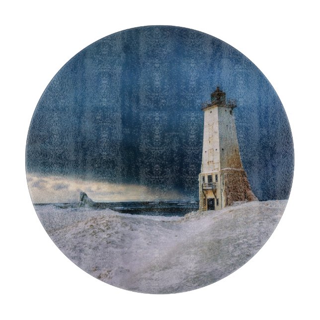 Lighthouses | Frankfort Lighthouse Lake Michigan Cutting Board (Front)