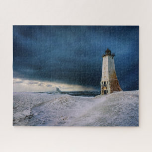 Lighthouses   Frankfort Lighthouse Lake Michigan Jigsaw Puzzle