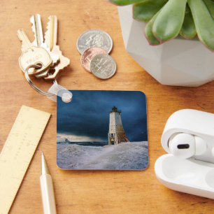 Lighthouses   Frankfort Lighthouse Lake Michigan Keychain
