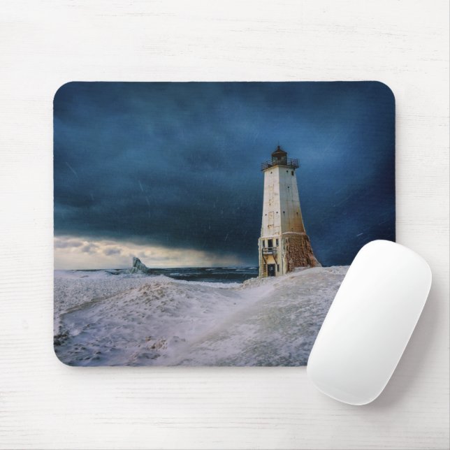 Lighthouses | Frankfort Lighthouse Lake Michigan Mouse Pad (With Mouse)