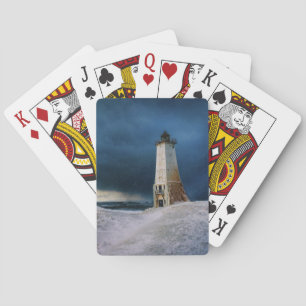 Lighthouses Frankfort Lighthouse Lake Michigan Playing Cards