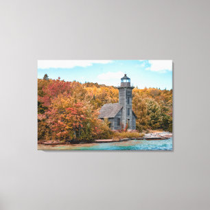 Lighthouses   Grand Island East Channel Light Canvas Print