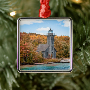Lighthouses Grand Island East Channel Light Metal Ornament