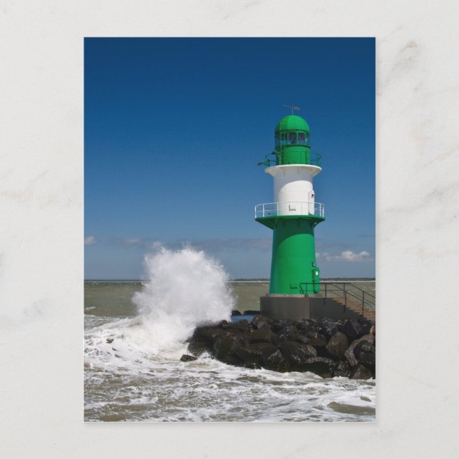 Lighthouses in Warnemuende Postcard (Front)