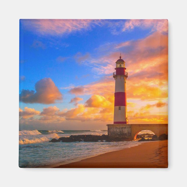 Lighthouses | Itapuã Brazil Lighthouse Magnet (Front)
