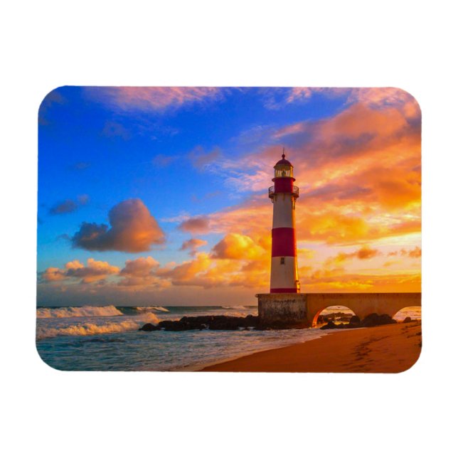 Lighthouses | Itapuã Brazil Lighthouse Magnet (Horizontal)