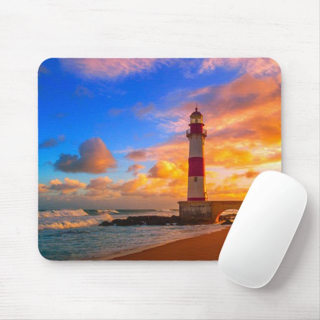 Lighthouses | Itapuã Brazil Lighthouse Mouse Pad (With Mouse)