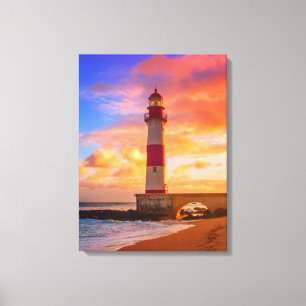 Lighthouses   Itapuã Lighthouse Bahia Brazil Canvas Print