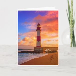 Lighthouses Itapuã Lighthouse Bahia Brazil Card