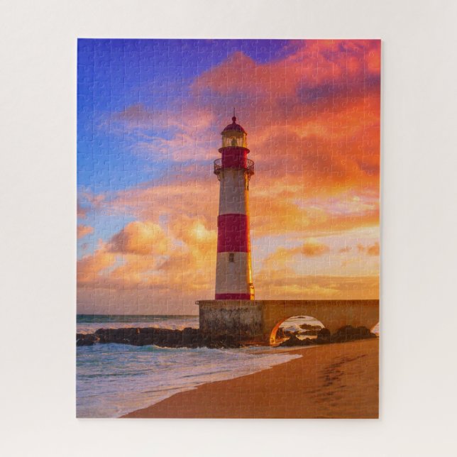 Lighthouses | Itapuã Lighthouse Bahia Brazil Jigsaw Puzzle (Vertical)