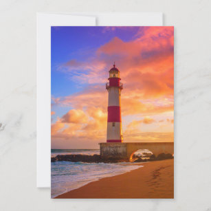 Lighthouses   Itapuã Lighthouse Bahia Brazil Thank You Card