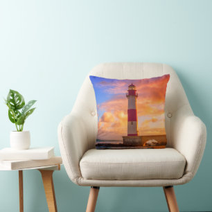 Lighthouses   Itapuã Lighthouse Bahia Brazil Throw Pillow