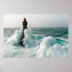 Lighthouses Jument Lighthouse Ouessant France Poster