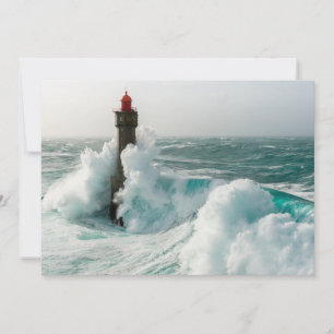 Lighthouses Jument Lighthouse Ouessant France Thank You Card