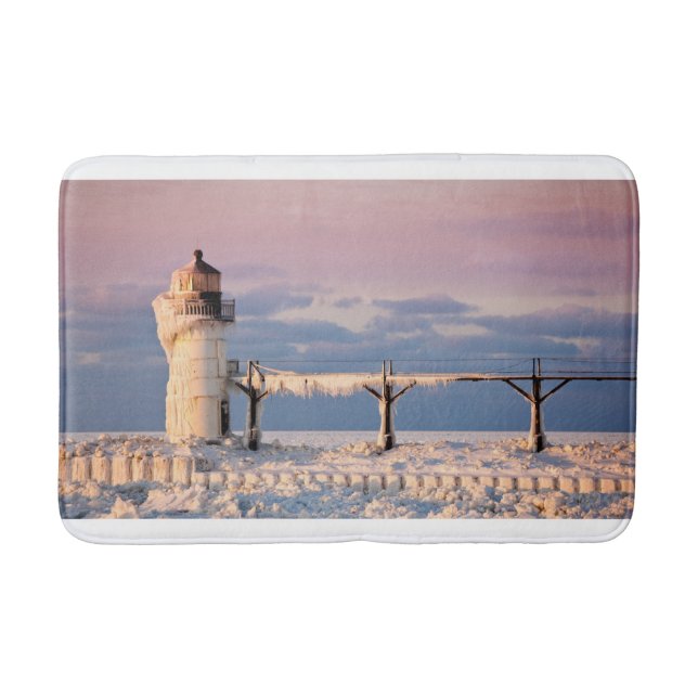 Lighthouses | Lake Michigan Lighthouse Bath Mat (Front)