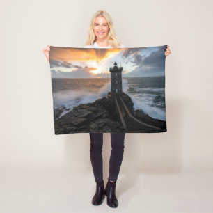 Lighthouses   Le Conquet Kermorvan Lighthouse Fleece Blanket