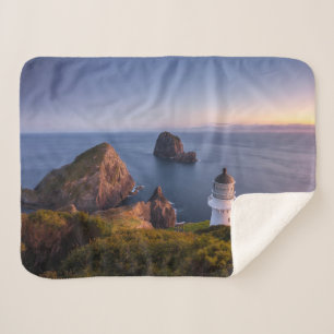 Lighthouses Lighthouse Cape Brett New Zealand Sherpa Blanket