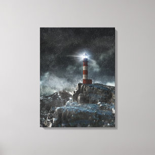 Lighthouses Lighthouse in the Storm Canvas Print