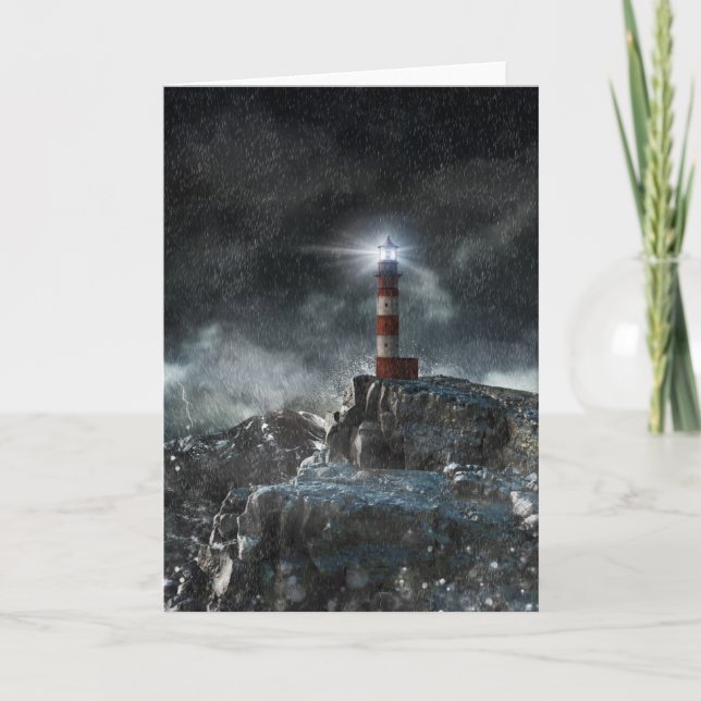 Lighthouses | Lighthouse in the Storm Card (Front)