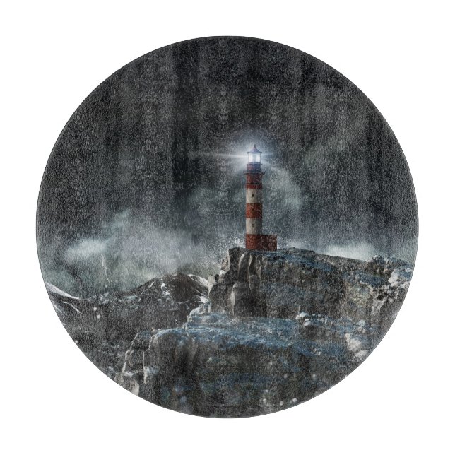 Lighthouses | Lighthouse in the Storm Cutting Board (Front)