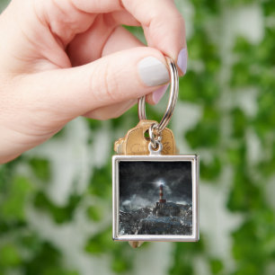 Lighthouses   Lighthouse in the Storm Keychain